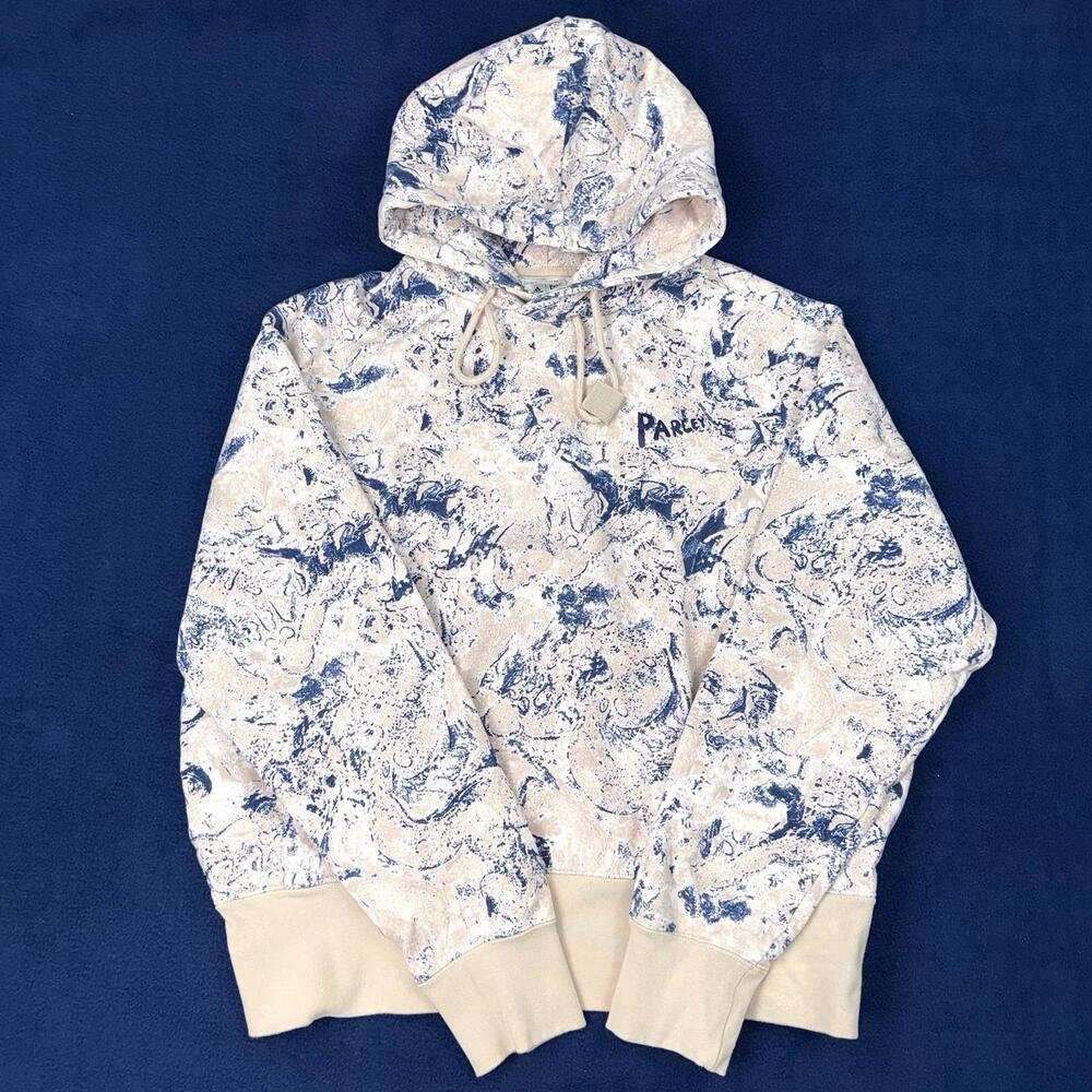Adidas x Parley Ocean Print Hoodie Pink Blue Size Medium Sustainable Collab Y2K